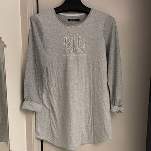 Lauren Ralph Lauren Gray Striped Tunic Top